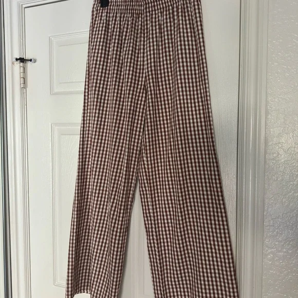 Rylee + Cru Brown and White Gingham Pants - Picture 2 of 5